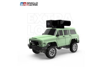 Diatone SNT 3015 Atom Series 1/64 scale mini RC car in green with LED lights.